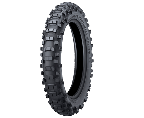 Unique off-road tire designed for the wide and varied range of terrains encountered during Enduro racing